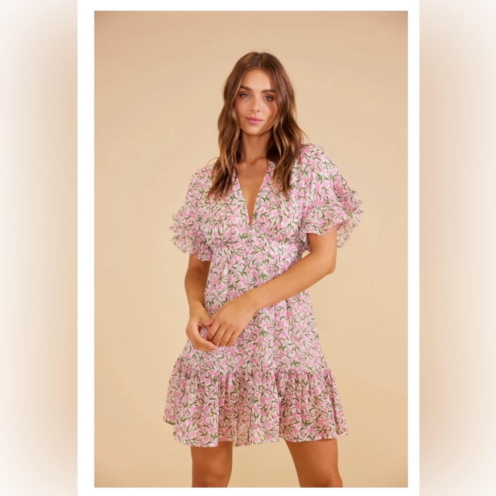 MINKPINK Liberty Mini Dress in Pink Floral Size Small